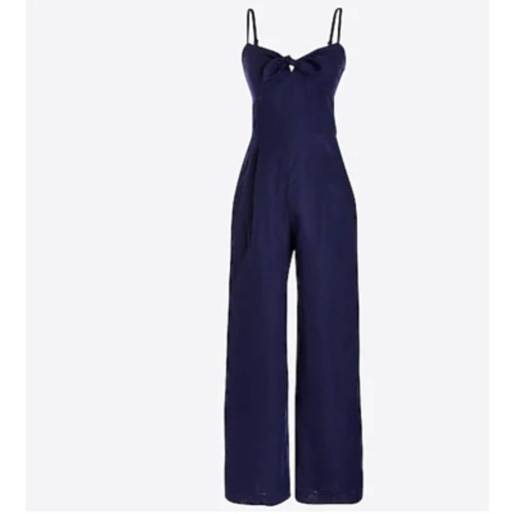J Crew knot front navy jumpsuit!